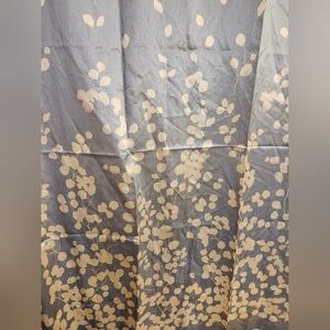 Floral Patterned Gray and Gold Shower Curtain